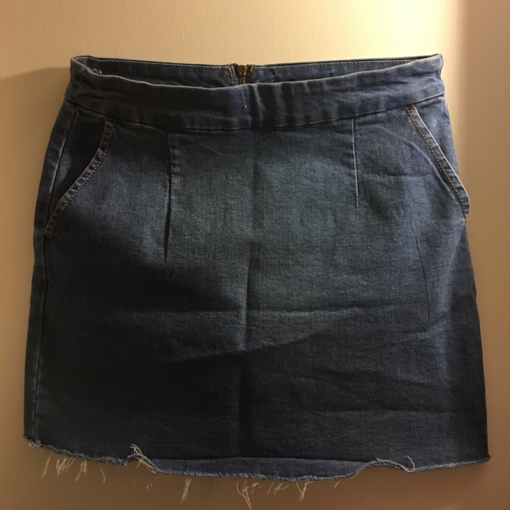 Forever 21 Denim Cutoff Mini Skirt with Pockets
